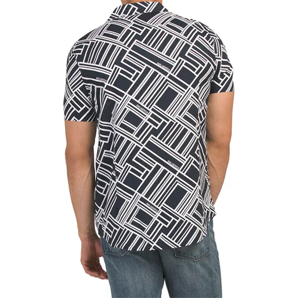 Áo Sơ Mi Nam Karl Lagerfeld Short Sleeve Shirt LM2W3237 GA03 Màu Đen Trắng Size S