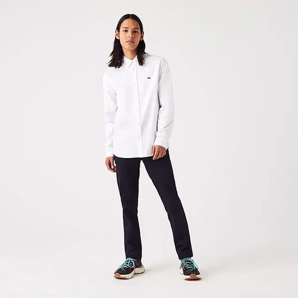 Áo Sơ Mi Nam Lacoste Men's Regular Fit Premium Cotton Shirt CH2933 00 001 Màu Trắng Size 38