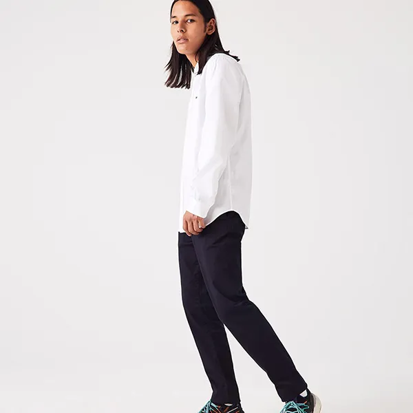 Áo Sơ Mi Nam Lacoste Men's Regular Fit Premium Cotton Shirt CH2933 00 001 Màu Trắng Size 38
