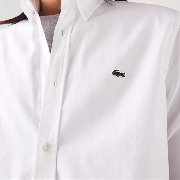 Áo Sơ Mi Nam Lacoste Men's Regular Fit Premium Cotton Shirt CH2933 00 001 Màu Trắng Size 38