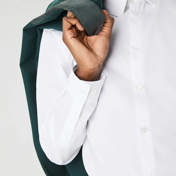 Áo Sơ Mi Nam Lacoste Slim Fit Cotton Poplin Shirt CH0141 001 Màu Trắng Size 41