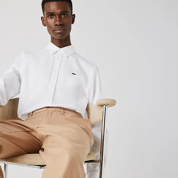 Áo Sơ Mi Nam Lacoste Men’s Slim Fit Premium Cotton Shirt CH1843 51 001 Màu Trắng Size 40 - Thời trang - Vua Hàng Hiệu