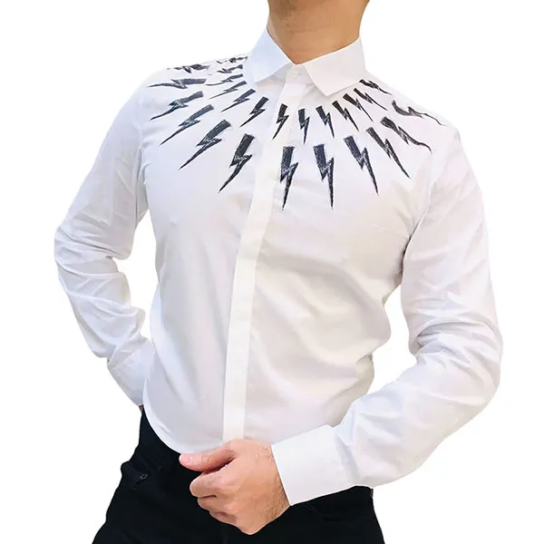 Áo Sơ Mi Nam Neil Barrett PBCM1473C Màu Trắng Size S