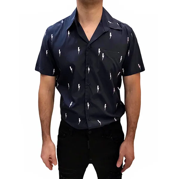 Áo Sơ Mi Nam Neil Barrett Short Sleeve Màu Xanh Navy Size S - Thời trang - Vua Hàng Hiệu