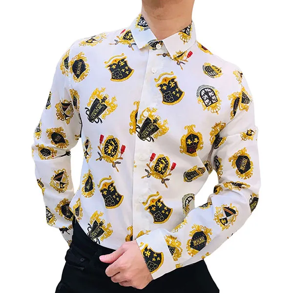 Áo Sơ Mi Nam Versace Jeans Couture B1GZB6S3 In Họa Tiết Màu Trắng Size 48 - Thời trang - Vua Hàng Hiệu