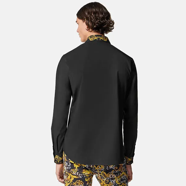 Áo Sơ Mi Nam Versace Jeans Couture Logo Couture Printed Shirt 74GAC2SB Màu Đen Size 46