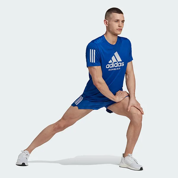 Áo Thun Nam Adidas Own The Run Aeroready Graphics In Line Running Short Sleeve T-shirt HA4315 Màu Xanh Blue Size 3XL