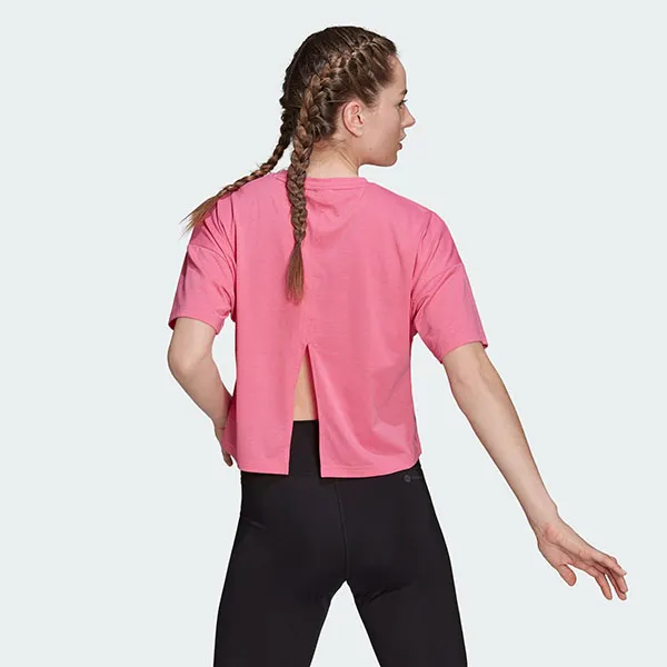 Áo Thun Nữ Adidas Train Icons 3 Bar Logo HK6960 T-Shirt Màu Hồng Size 2XS