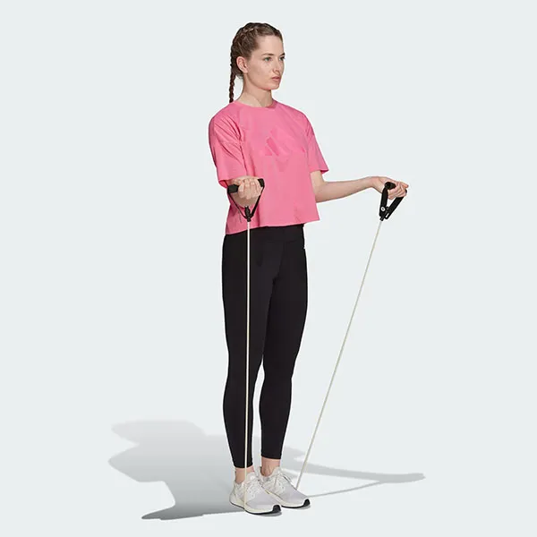 Áo Thun Nữ Adidas Train Icons 3 Bar Logo HK6960 T-Shirt Màu Hồng Size 2XS