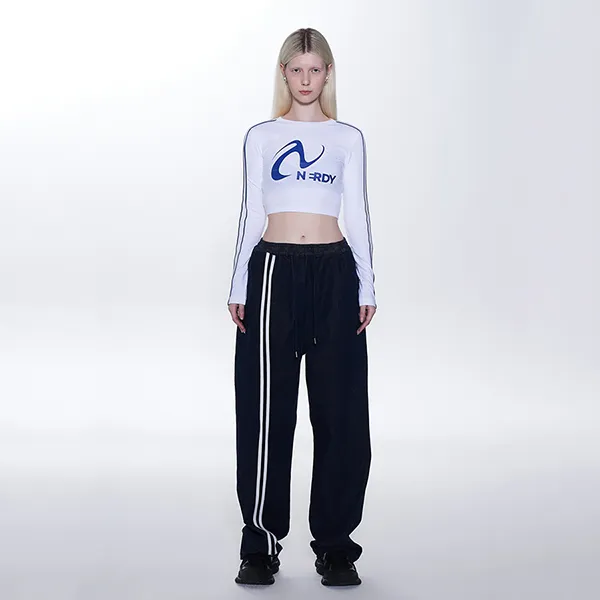 Áo Thun Nữ Nerdy Tshirt Crop Top Màu Trắng