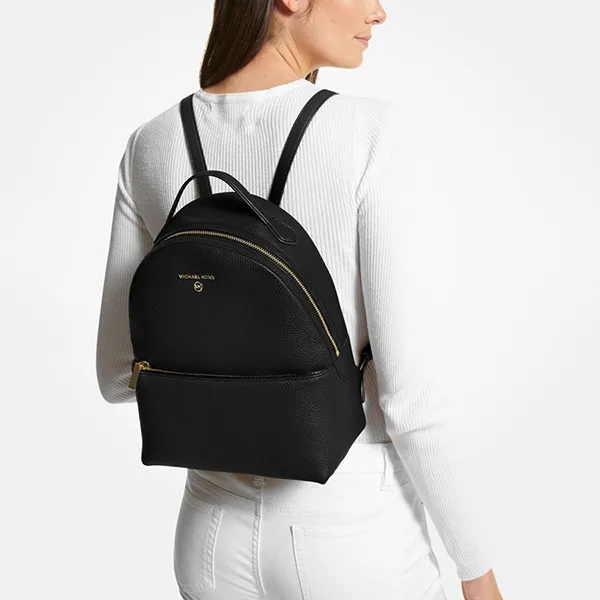 Balo Nữ Michael Kors MK Valerie Medium Leather Backpack 30F2G9VB2L Màu Đen - Túi xách - Vua Hàng Hiệu