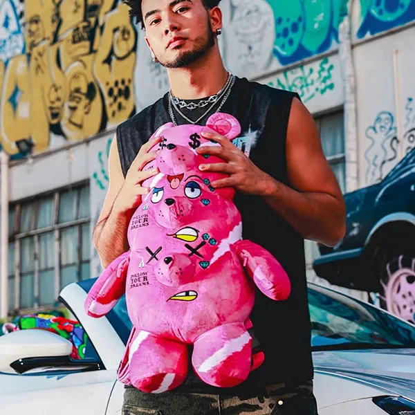 Balo Sprayground Bear 3 Headed Bear BP Teddy Màu Hồng - Túi xách - Vua Hàng Hiệu