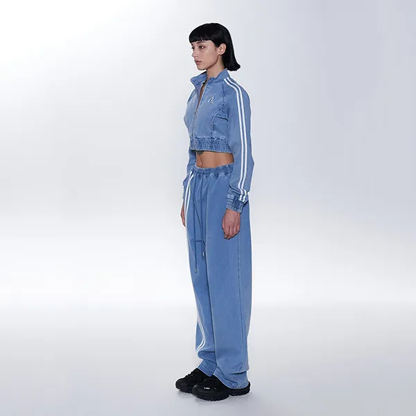 Bộ Quần Áo Dài Tay Nữ Nerdy Crop Denim Màu Xanh Nhạt - Thời trang - Vua Hàng Hiệu