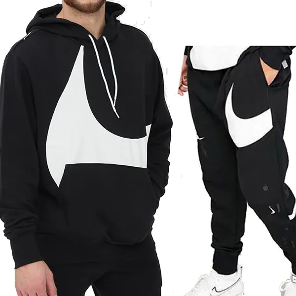 Bộ Quần Áo Nỉ Nam Nike Tech Fleece Sweatshirt Hoodie X Long Pants Top And Bottom DP B0BSP9K12F Set Màu Đen Trắng Size M