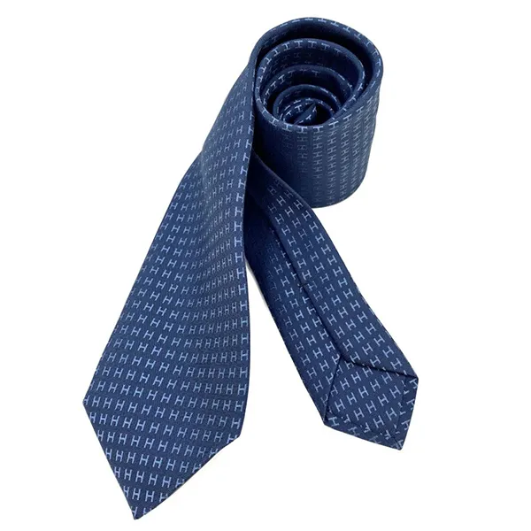 Cà Vạt Nam Hermès H Marine Blue Màu Xanh Navy