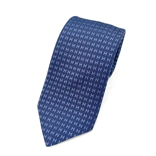 Cà Vạt Nam Hermès H Marine Blue Màu Xanh Navy