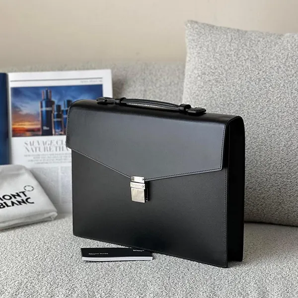 Cặp Xách Tay Nam Montblanc Meisterstuck Classic Single Gusset Briefcase Màu Đen - Túi xách - Vua Hàng Hiệu