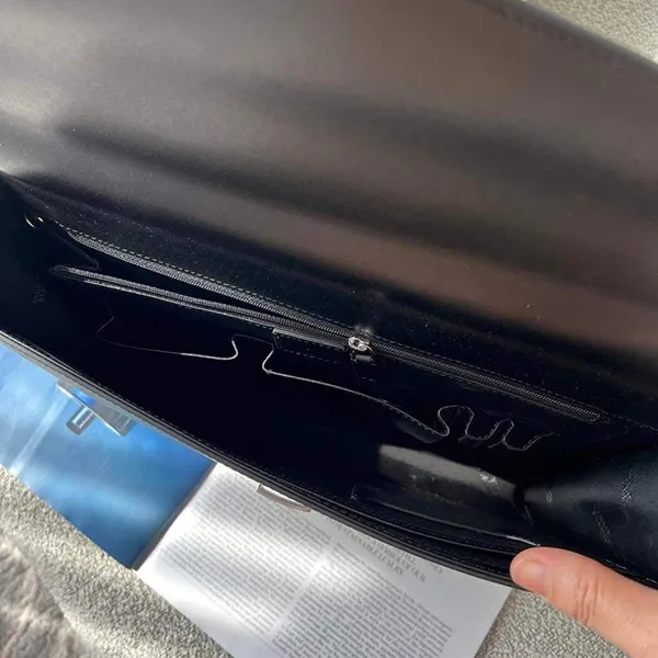 Cặp Xách Tay Nam Montblanc Meisterstuck Classic Single Gusset Briefcase Màu Đen - Túi xách - Vua Hàng Hiệu