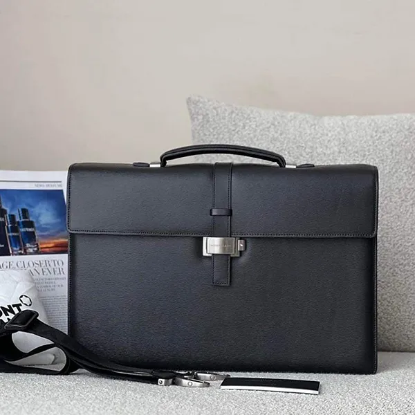 Cặp Xách Tay Nam Montblanc Westside Double 7579 Màu Đen - Túi xách - Vua Hàng Hiệu