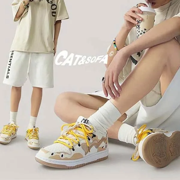 Giày Sneaker Unisex Cat & Sofa Dunk Love Yellow AC270 Phối Màu - 2