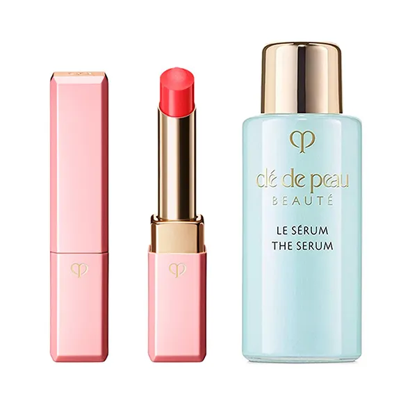 Combo Son Dưỡng Clé De Peau Beauté Lip Glorifier N2 Red Màu Đỏ Hồng + Tinh Chất Dưỡng Ẩm 2 Món