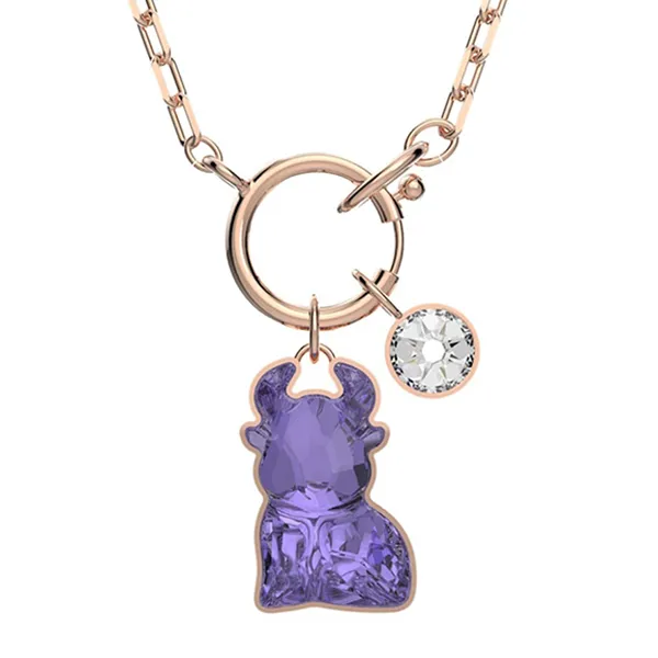 Dây Chuyền Nữ Swarovski Chinese Zodiac Ox Necklace 5599139 Màu Vàng Hồng/Tím
