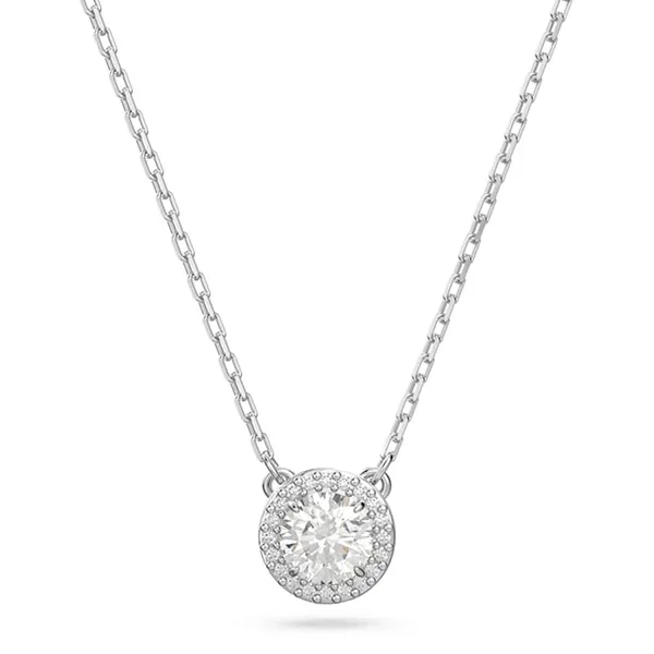 Dây Chuyền Swarovski Constella Pendant Round Cut, Pavé, White, Rhodium Plated 5636264 Màu Bạc - Trang sức - Vua Hàng Hiệu