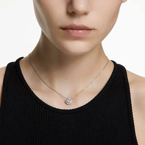 Dây Chuyền Swarovski Constella Pendant Round Cut, Pavé, White, Rhodium Plated 5636264 Màu Bạc - Trang sức - Vua Hàng Hiệu