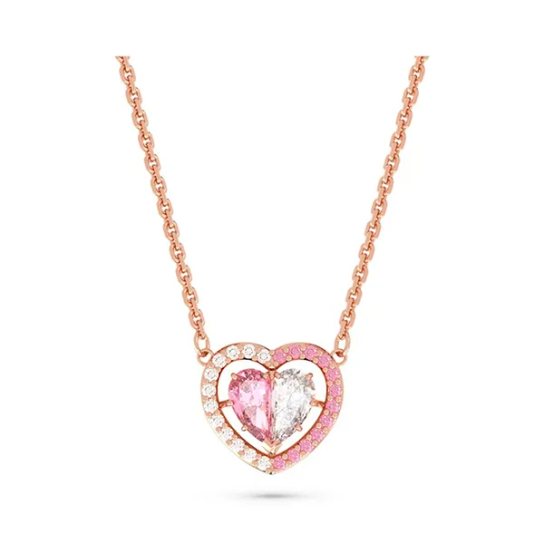 Dây Chuyền Nữ Swarovski Gema 520 Necklace Heart, Pink, Rose Gold-Tone Plated 5653007 Màu Vàng Hồng - Trang sức - Vua Hàng Hiệu