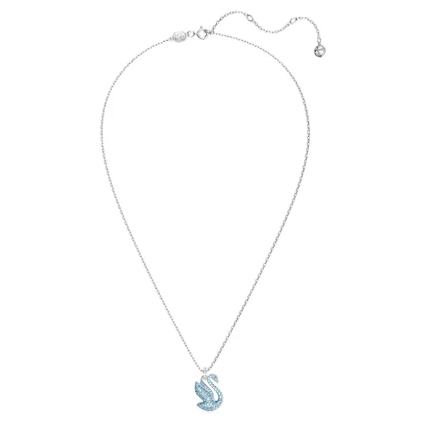 Dây Chuyền Nữ Swarovski Iconic Swan Pendant Swan, Medium, Blue, Rhodium Plated 5660594 Màu Xanh Blue - Trang sức - Vua Hàng Hiệu