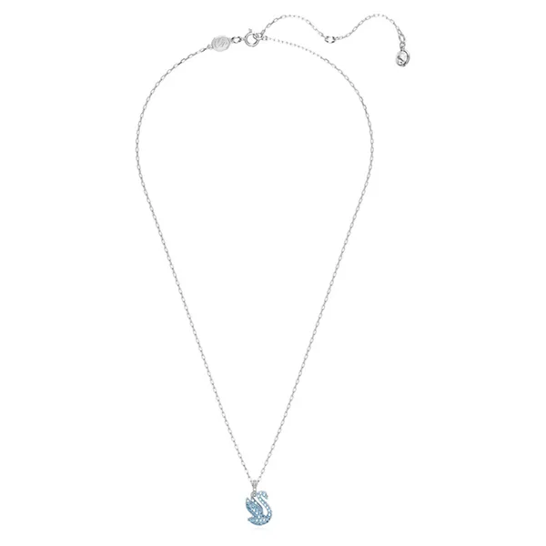 Dây Chuyền Nữ Swarovski Iconic Swan Pendant Swan, Small, Blue, Rhodium Plated 5680422 Màu Xanh Blue