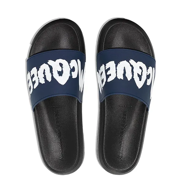 Dép Alexander Mcqueen Graffity Pool Màu Xanh Navy Size 41 - Dép - Vua Hàng Hiệu