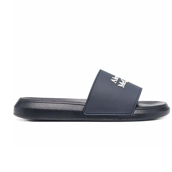 Dép Alexander Mcqueen Logo-Print Slides 18090706 Màu Xanh Navy Size 42 - Dép - Vua Hàng Hiệu