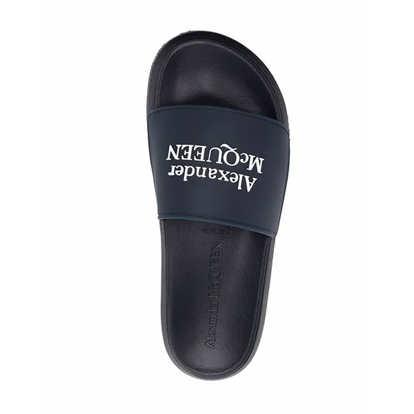 Dép Alexander Mcqueen Logo-Print Slides 18090706 Màu Xanh Navy Size 42 - Dép - Vua Hàng Hiệu
