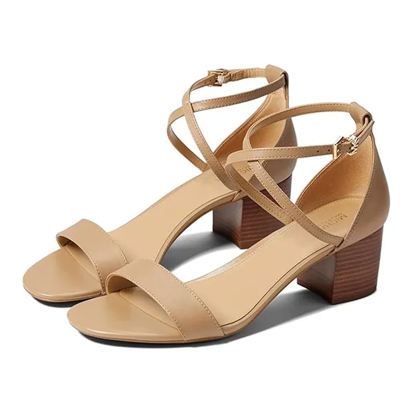 Dép Cao Gót Nữ Michael Kors MK Serena Flex Sandal Màu Be Size 8.5 - Dép - Vua Hàng Hiệu