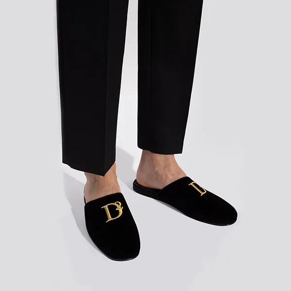 Dép Dsquared2 Black Slide With Logo MFM0003 10750001 2124 Màu Đen Size 40.5
