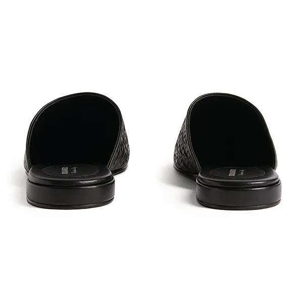 Dép Dsquared2 Leather Monogram Slippers MSM0002 Màu Đen Size 40