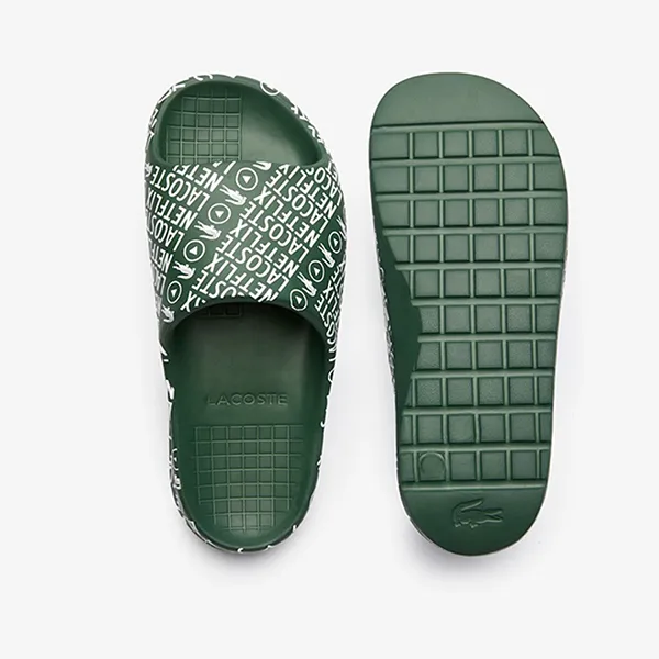 Dép Lacoste x Netflix Serve Slide 2.0 Synthetic Slides Màu Xanh Green