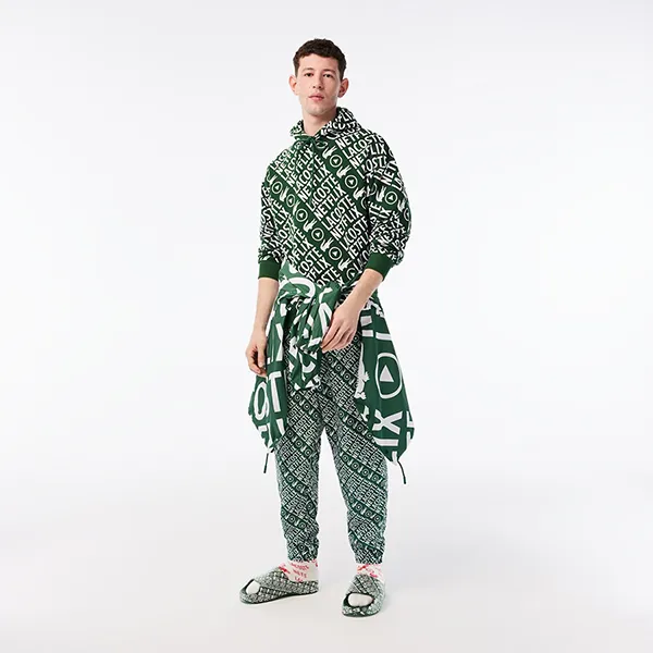 Dép Lacoste x Netflix Serve Slide 2.0 Synthetic Slides Màu Xanh Green