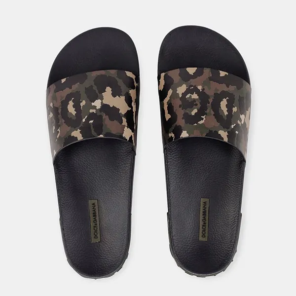 Dép Nam Dolce & Gabbana D&G Camouflage-Print Slides CS1990 AY316 HH2YO Màu Đen Size 42
