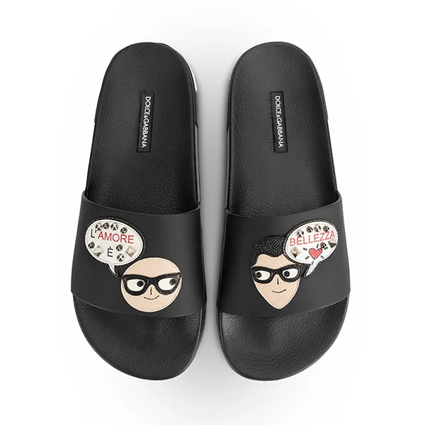 Dép Nam Dolce & Gabbana D&G DG CS1646 AA814 80999 Màu Đen Size 42