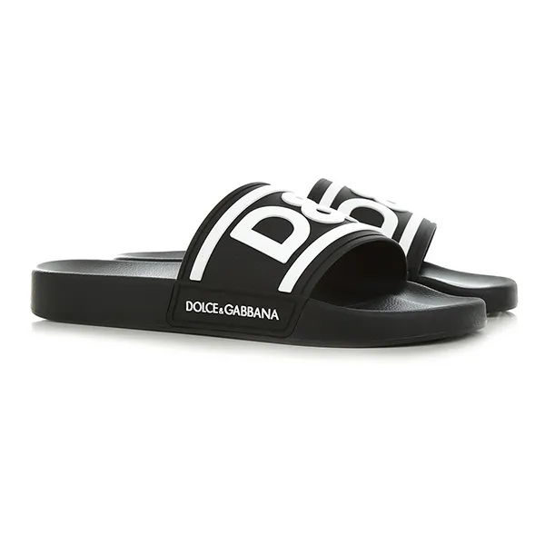 Dép Nam Dolce & Gabbana D&G Slides With CS2072 AQ858 89690 Màu Đen Size 41