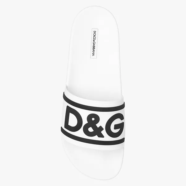 Dép Nam Dolce & Gabbana D&G White Rubber Slides Màu Trắng Size 41