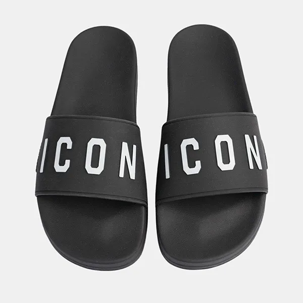 Dép Nam Dsquared2 Black Be Icon Slides FFM002317203516 Màu Đen Size 41