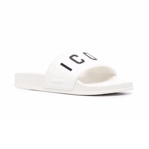 Dép Nam Dsquared2 Icon-Print Pool Slides Màu Trắng Size 40 - Dép - Vua Hàng Hiệu