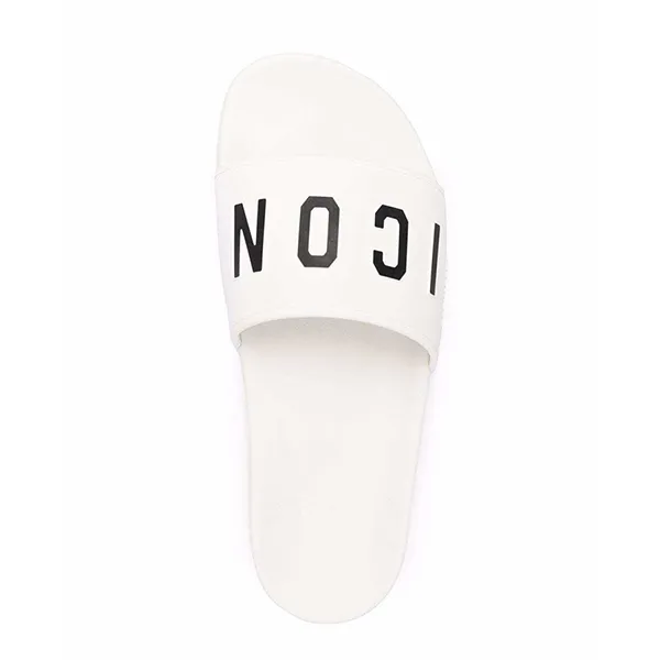 Dép Nam Dsquared2 Icon-Print Pool Slides Màu Trắng Size 40 - Dép - Vua Hàng Hiệu
