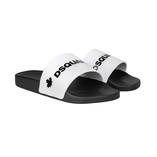 Dép Nam Dsquared2 Logo Pool Sliders Màu Trắng Size 40 - Dép - Vua Hàng Hiệu