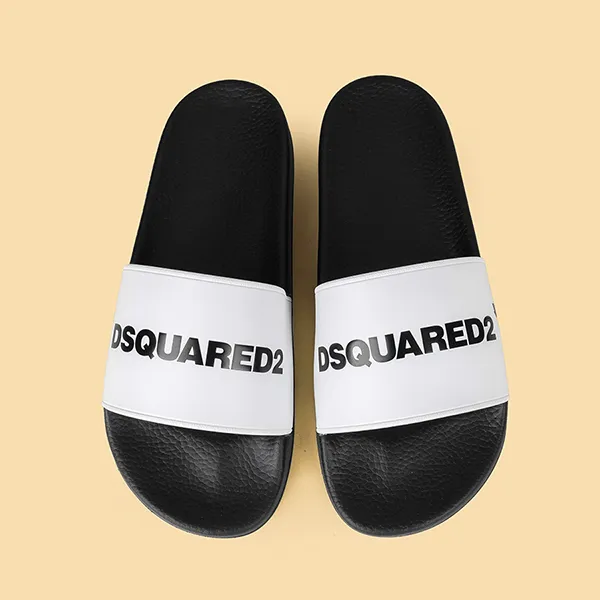 Dép Nam Dsquared2 Logo Pool Sliders Màu Trắng Size 40 - Dép - Vua Hàng Hiệu