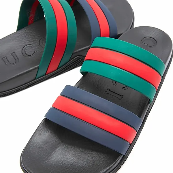 Dép Nam Gucci Agrado GRG Rubber Slide Black 692381 Phối Màu Size 41