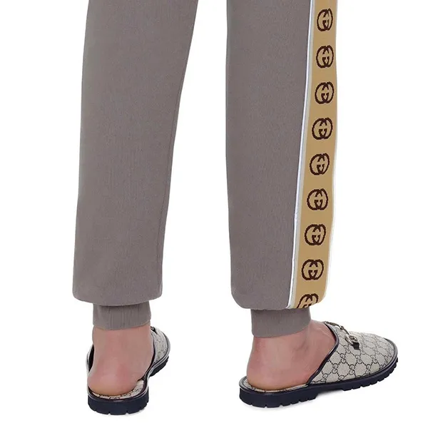 Dép Nam Gucci GG Slipper Horsebit 694249 96G60 4073 Màu Xanh Xám Size 5